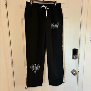 NWOT! Black Graphic Drawstring Women’s Pants
